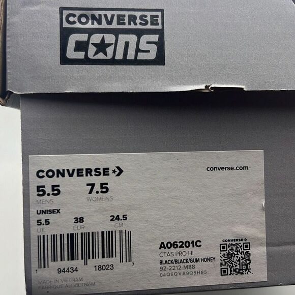 Converse Chuck Taylor All Star Pro Black Corduroy Gum‎ High Top Women 7.5 NWT - Picture 4 of 9